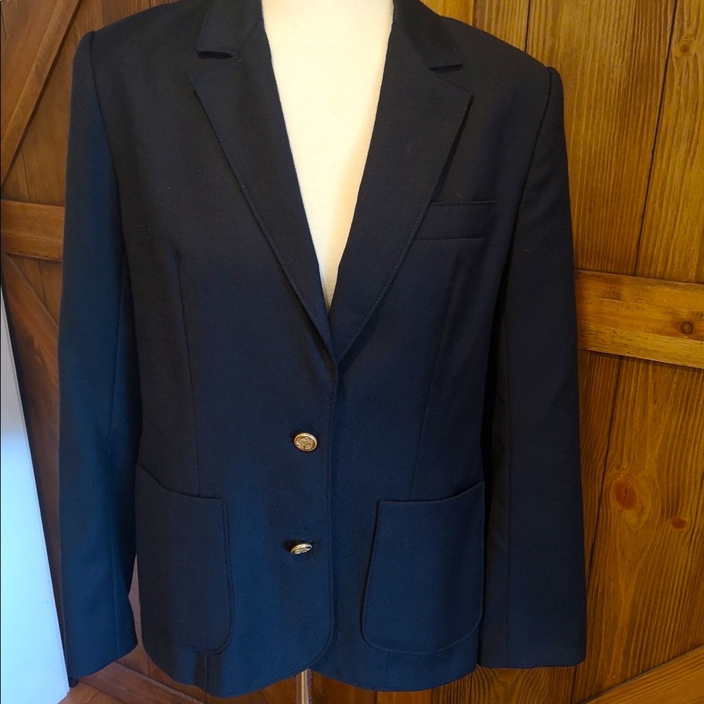 Vintage Park Moor black blazer with gold detailing 100% pure virgin wool outer